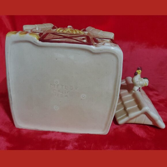 Metlox Cookie Jar MAC'S BARN VINTAGE Poppytrail VERY RARE Hard to Find ROOSTER - Picture 12 of 16